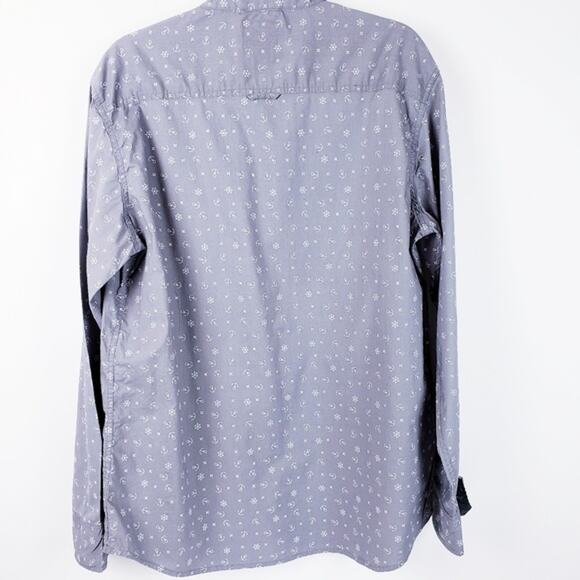 ALEXANDER JULIAN  Mens Nautical Cotton Grey Anchor Button down Shirt Size‎ XL - Picture 5 of 8